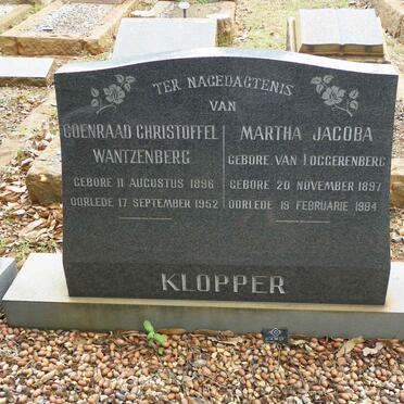 KLOPPER Coenraad Christoffel Wantzenberg 1896-1952 &amp; Martha Jacobus VAN LOGGERENBERG 1897-1984