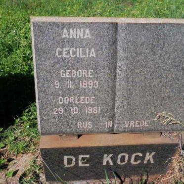 KOCK Anna Cecilia, de 1893-1981
