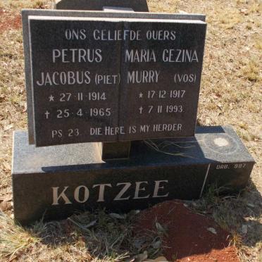 KOTZEE Petrus Jacobus 1914-1965 &amp; Maria Gezina Murry 1917-1993