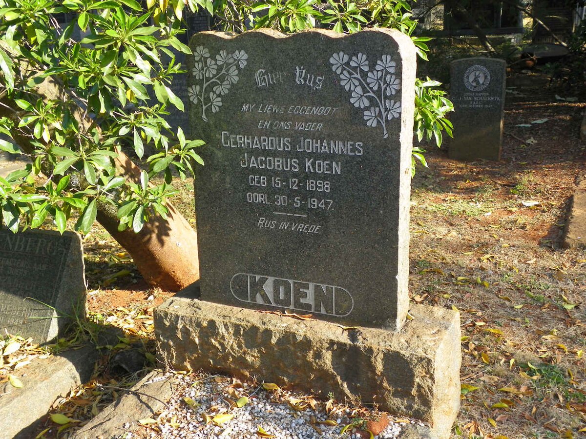 KOEN Gerhardus Johannes Jacobus 1898-1947