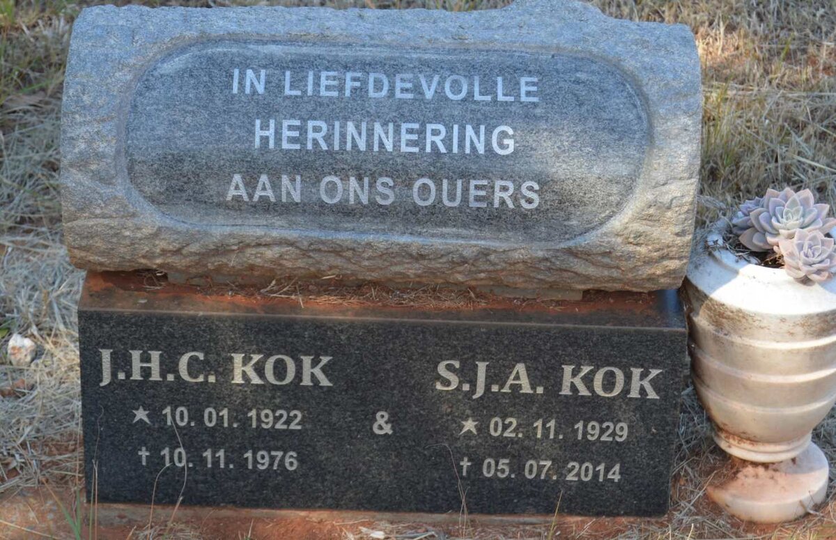 KOK J.H.C. 1922-1976 &amp; S.J.A. 1929-2014