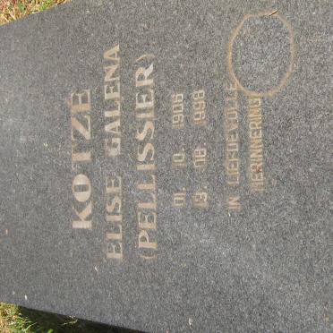 KOTZÉ Elise Galena nee PELLISSIER 1906-1998