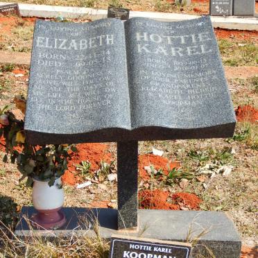 KOOPMAN Hottie Karel 1939-2016 &amp; Elizabeth 1934-2015