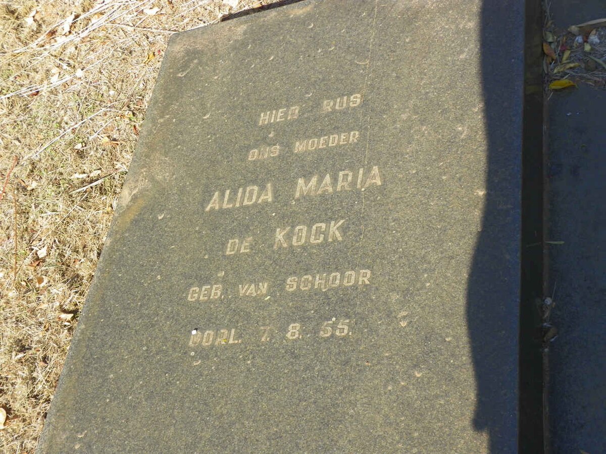 KOCK Jurie Hendrik Wessels, de -1943 &amp; Alida Maria VAN SCHOOR -1955
