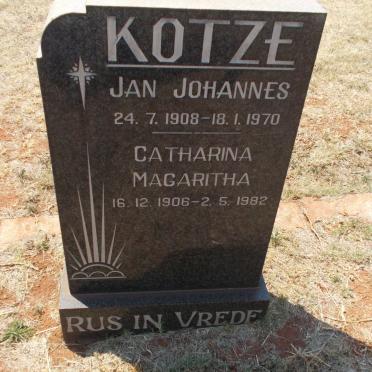 KOTZE Jan Johannes 1908-1970 &amp; Catharina Magaritha 1906-1982