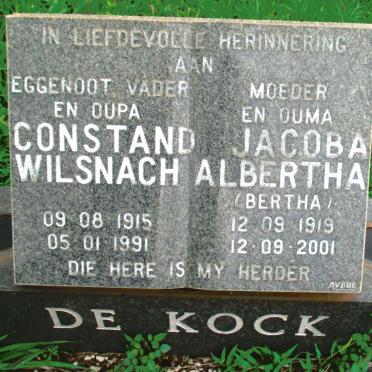 KOCK Constand Wilsnach, de 1915-1991 &amp; Jacoba Albertha 1919-2001