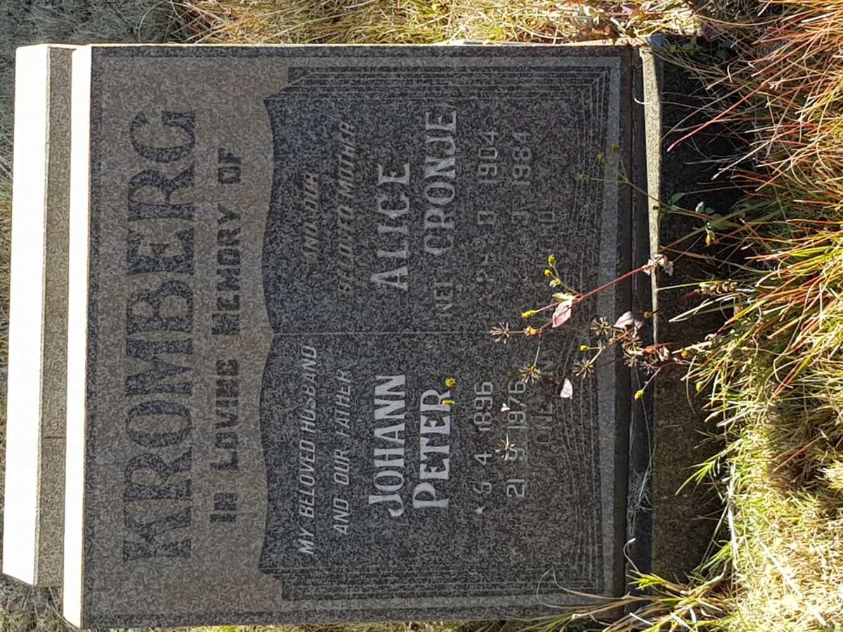 KROMBERG Johann Peter 1896-1976 &amp; Alice CRONJE 1904-1984