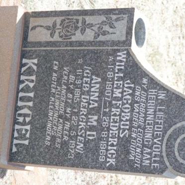 KRUGEL Jacobus Willem Frederick 1907-1969 &amp; Anna M.D. DERCKSEN 1915-1973