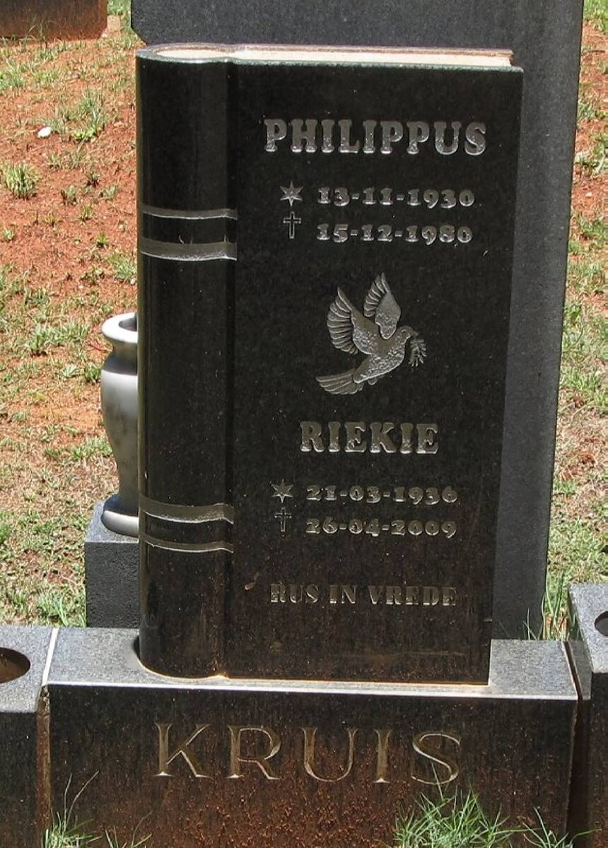 KRUIS Philippus 1930-1980 &amp; Riekie 1936-2009