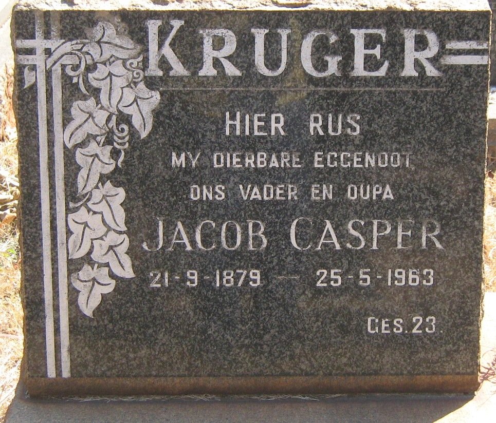 KRUGER Jacob Casper 1879-1963