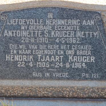 KRUGER Hendrik Tjaart 1905-1964 &amp; Antoinette S. 1910-1962