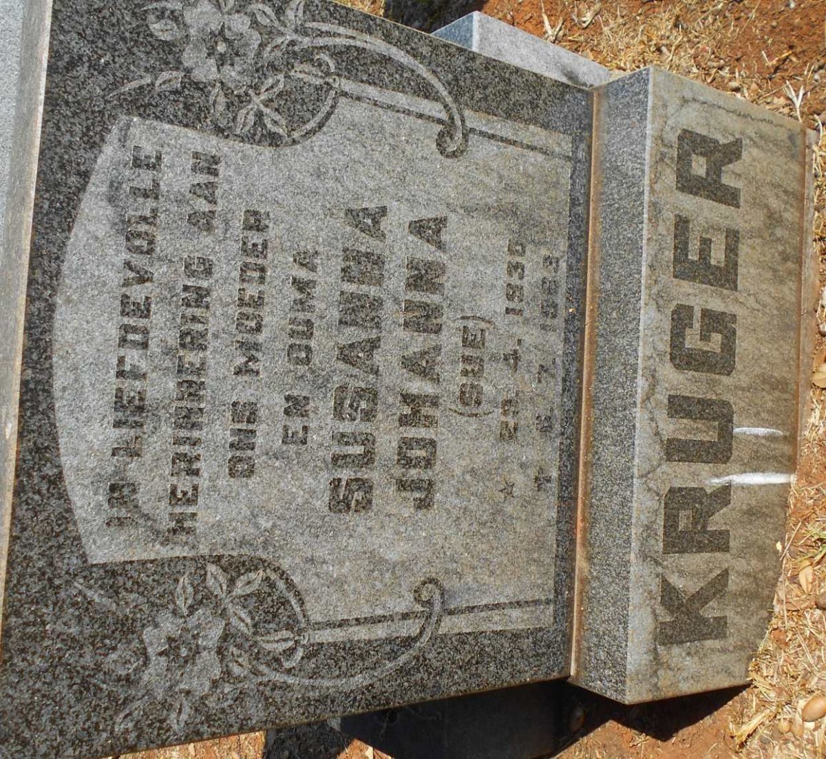 KRUGER Susanna Johanna 1930-1963