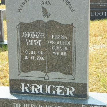 KRUGER Antoinette Yvonne 1941-2002