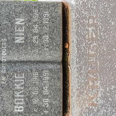 KRUGER Bokkie 1916-1991 &amp; Nien 1916-1991