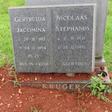 KRUGER Nicolaas Stephanus 1921-1995 &amp; Gertruida Jacomina 1917-1994