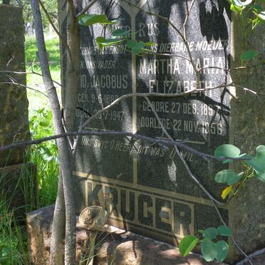KRUGER Dawid Jacobus 1888-1947 &amp; Martha Maria Elizabeth 1897-1956