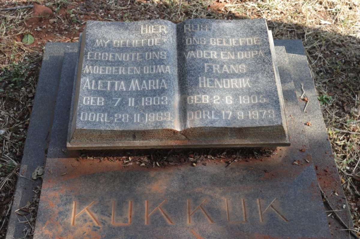 KUKKUK Frans Hendrik 1905-1973 &amp; Aletta Maria 1903-1969