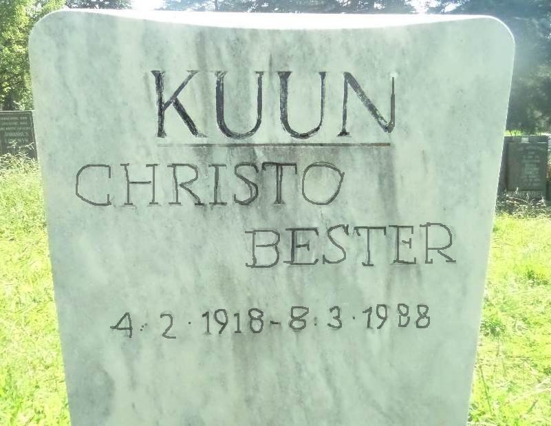 KUUN Christo Bester 1918-1988