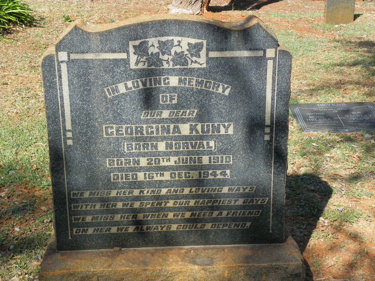 KUNY Georgina nee NORVAL 1910-1944