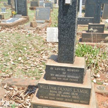 LAMBE William Dennis 1876-1953 &amp; Harriet Mary 1889-1970