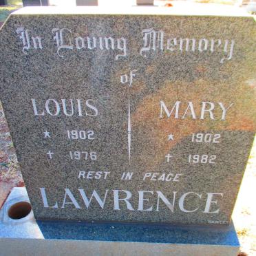 LAWRENCE Louis 1902-1976 &amp; Mary 1902-1982