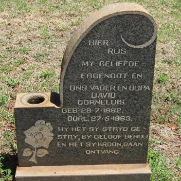 LANGE David Corneluis, de 1882-1963