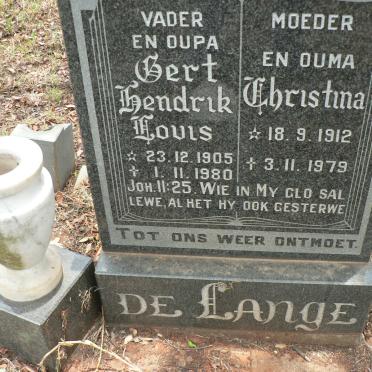 LANGE Gert Hendrik Louis, de 1905-1980 &amp; Christina 1912-1979