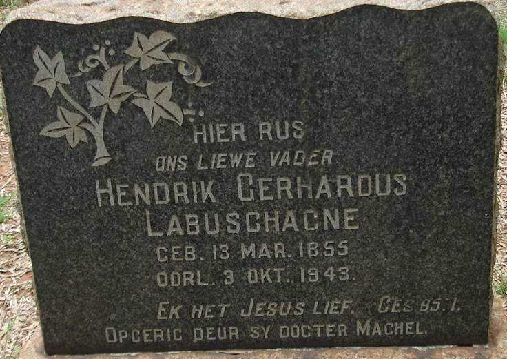 LABUSCHAGNE Hendrik Gerhardus 1855-1943