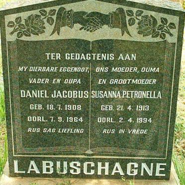 LABUSCHAGNE Daniel Jacobus 1908-1964 &amp; Susanna Petronella 1913-1994