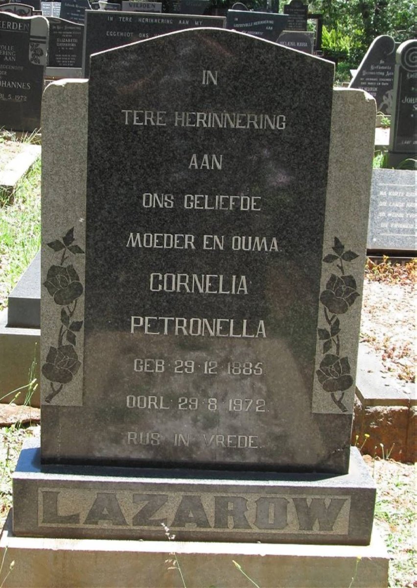 LAZAROW Cornelia Petronella 1885-1972