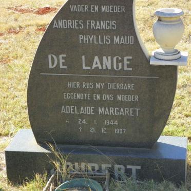 LANGE Andries Francis, de &amp; Phyllis Maud :: JOUBERT Adelaide Margaret 1944-1987