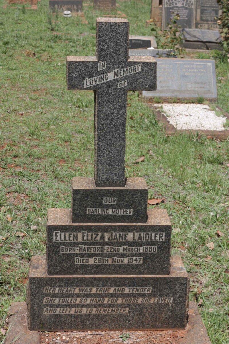 LAIDLER Ellen Eliza Jane nee HARFORD 1880-1947