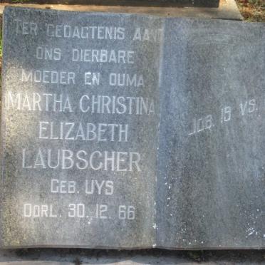 LAUBSCHER Martha Christina Elizabeth nee UYS -1966