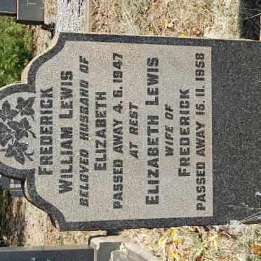 LEWIS Frederick William -1947 &amp; Elizabeth -1958