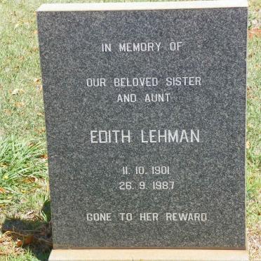LEHMAN Edith 1901-1987