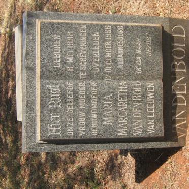 LEEUWEN Maria Margaretha, van nee VAN DEN BOLD 1898-1966