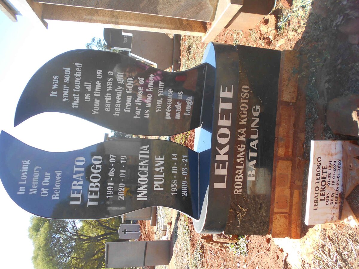LEKOETE Lerato Tebogo 1991-2020 :: LEKOETE Innocentia Pulane 1958-2009