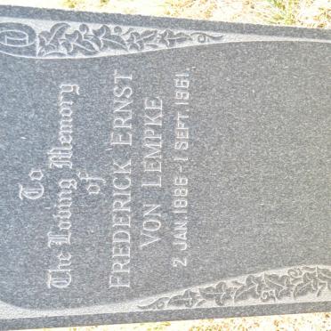 LEMPKE Frederick Ernst, von 1886-1961