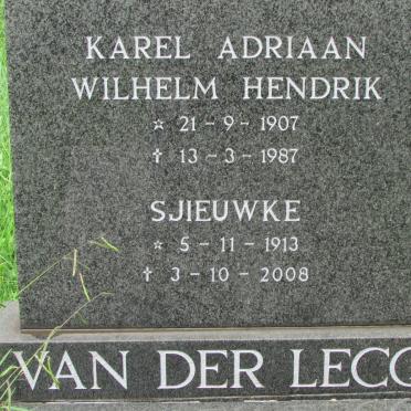 LECQ Karel Adriaan Wilhelm Hendrik, van der 1907-1987 &amp; Sjieuwke 1913-2008