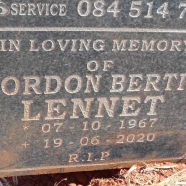 LENNET Gordon Bertie 1967-2020