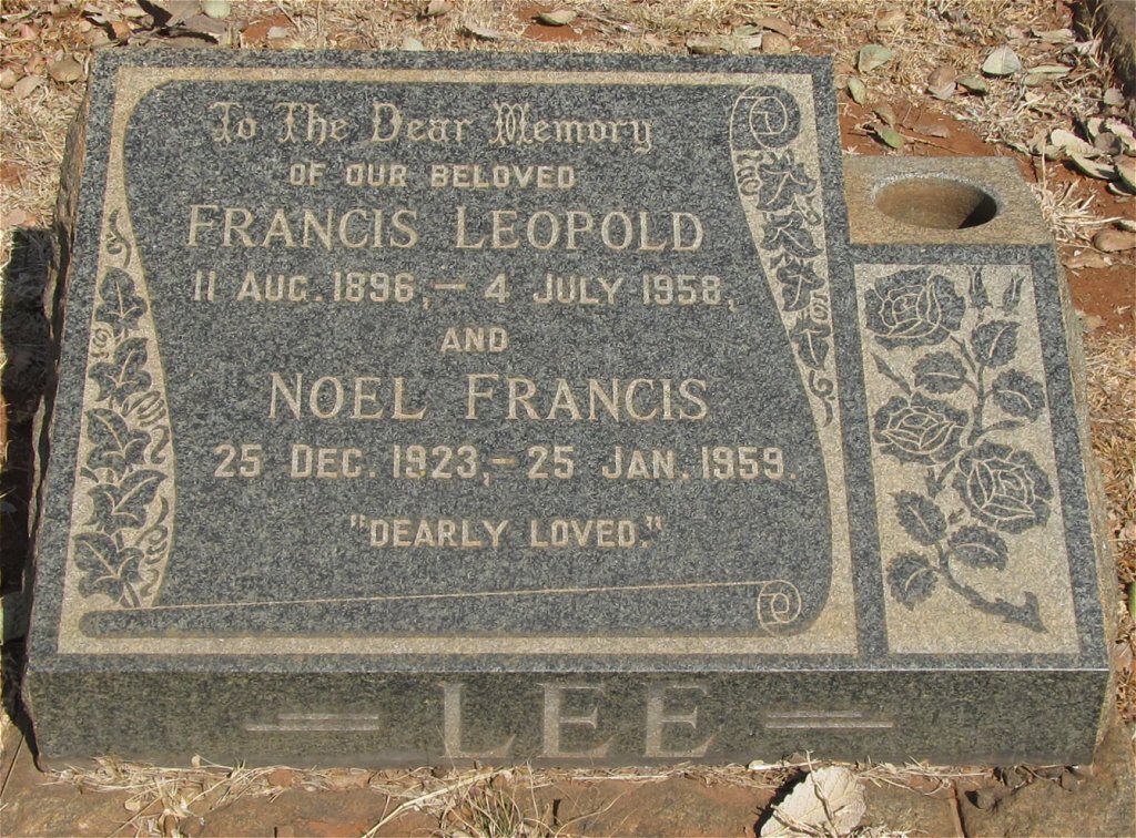 LEE Francis Leopold 1896-1958 :: LEE Noel Francis 1923-1959 