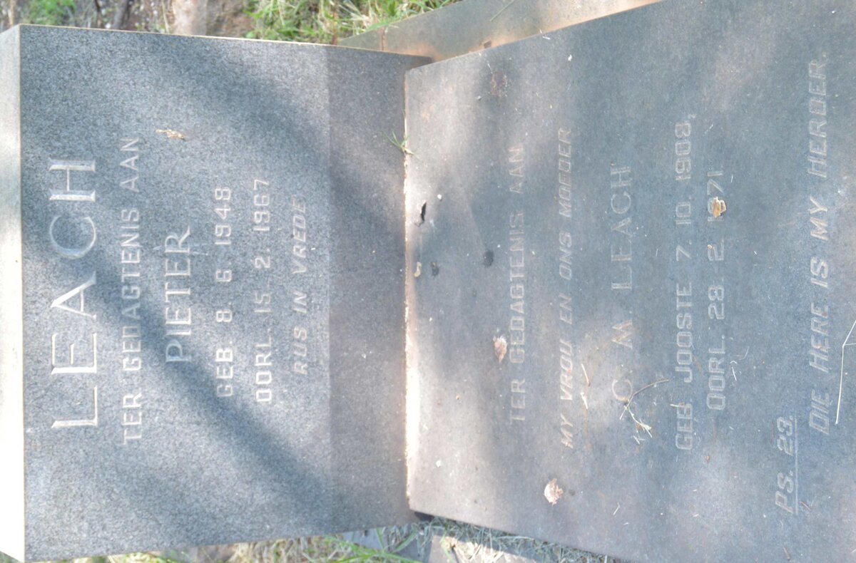 LEACH C.M. nee JOOSTE 1908-1971 :: LEACH Pieter 1948-1967