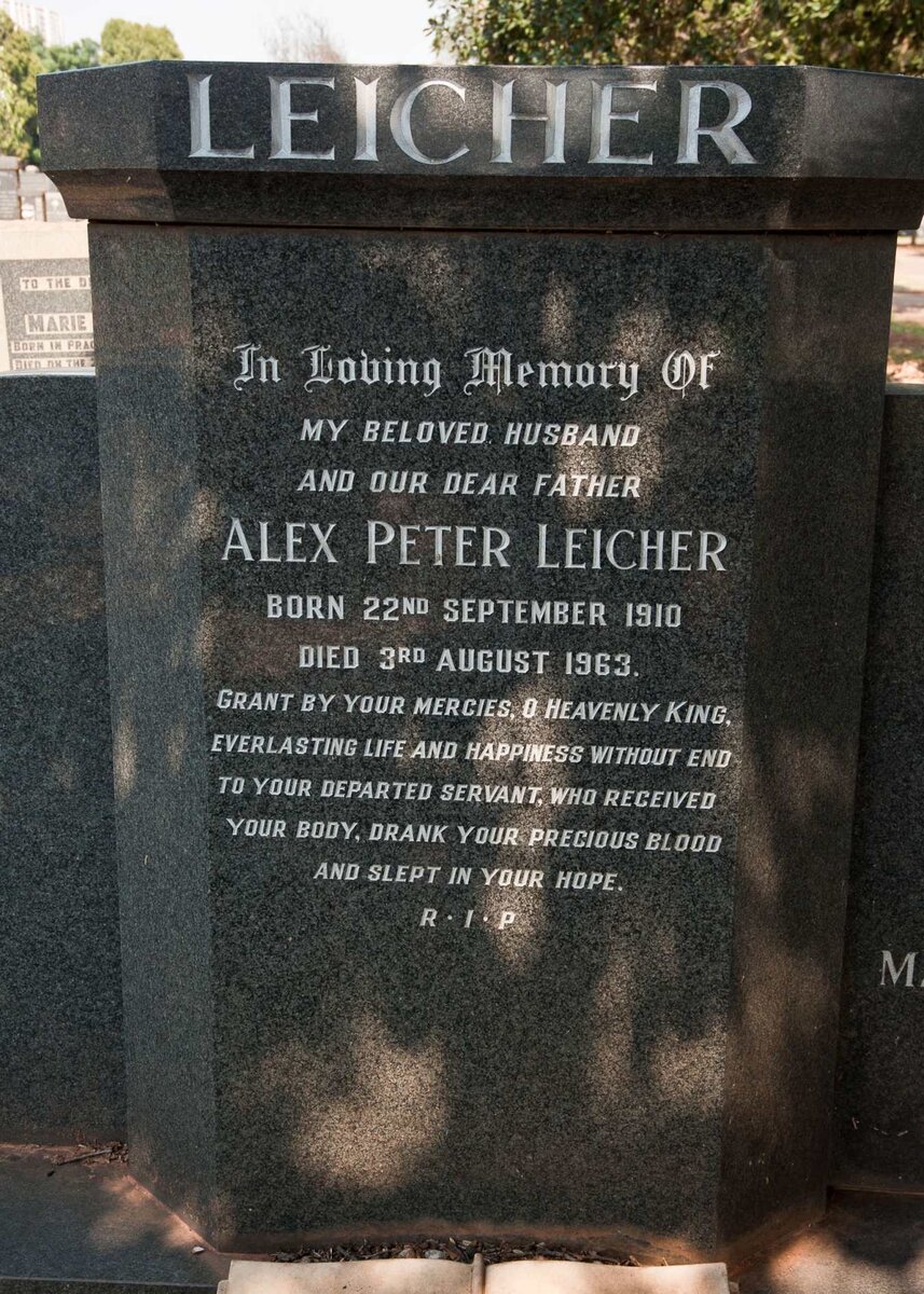 LEICHER Mercia 1884-1972 :: LEICHER Alex Peter 1910-1963
