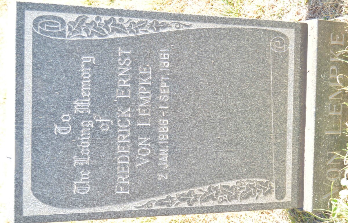 LEMPKE Frederick Ernst, von 1886-1961