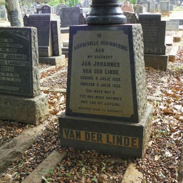 LINDE Jan Johannes, van der 1928-1952