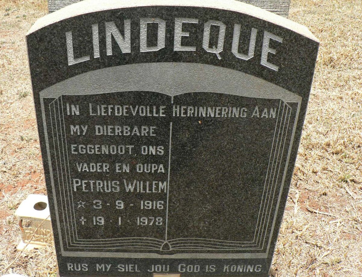 LINDEQUE Petrus Willem 1916-1978