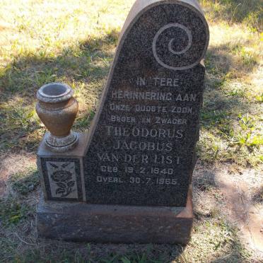 LIST Theodorus Jacobus, van der 1940-1965