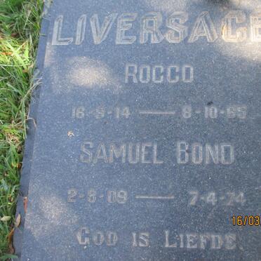 LIVERSAGE Samuel Bond 1909-1974 :: LIVERSAGE Rocco 1914-1965