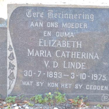LINDE Elizabeth Maria Catherina, v.d. 1893-1975