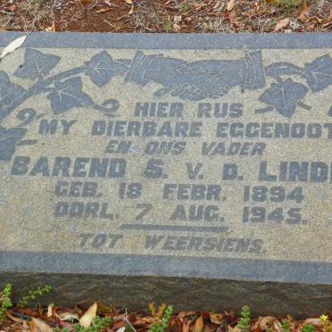 LINDE Barend S., v.d. 1894-1945